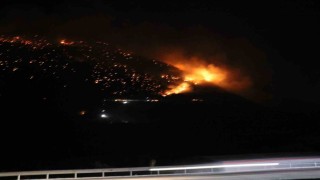 Denizlide orman yangınına gece karadan müdahale sürüyor