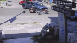 Edirnede trafik kazası kamerada