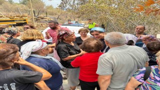 Ersin, yangında evleri zarar görenlerle bir araya geldi