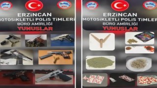 Erzincanda 4 adet ruhsatsız, 3 adet kurusıkı tabanca ele geçirildi