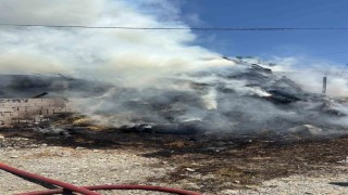 Erzincanda samanlık ve ahır yandı