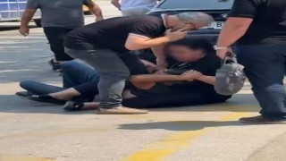 Eski eşinden kocasına meydan dayağı kamerada