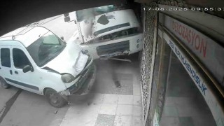 Freni boşalan arazöz ortalığı savaş alanına çevirdi: O anlar kamerada