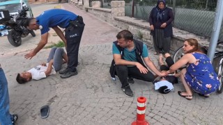 Freni tutmayan bisikletle yokuş aşağı savruldular