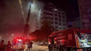 Gaziantepte 7 katlı binada yangın paniği