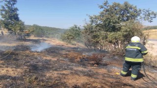 Gördeste arazi yangını büyümeden söndürüldü