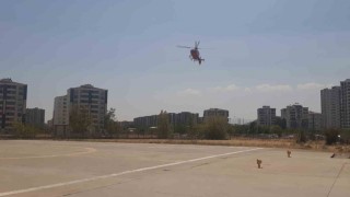 Havuza düşen yaşlı adam ambulans helikopterle hastaneye sevk edildi