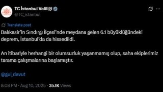 İstanbul Valiliğinden deprem açıklaması