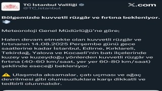 İstanbul Valiliğinden kuvvetli rüzgar ve fırtına uyarısı