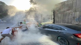 İzelman otoparkında yangın paniği