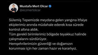 Kadirli’deki Yangın Kısa Sürede Kontrol Altına Alındı