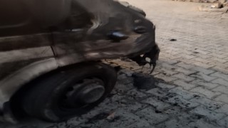 Kağızman da park halindeki 1 araç yandı