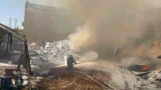 Kahramanmaraşta ahşap palet üretim tesisi yangını