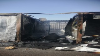 Kahramanmaraşta konteyner kentte yangın