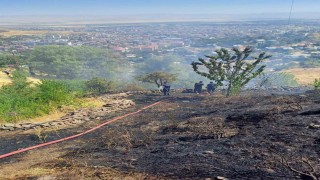 Kale bağlarında çıkan yangını korkuttu