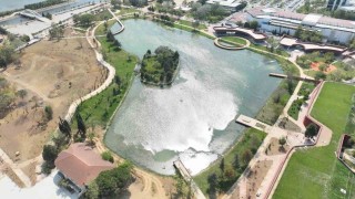 Kalp şeklindeki gölden 20 bin ton çamur çıkarıldı