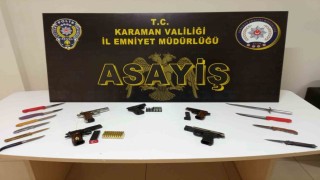 Karamanda uyuşturucu, kaçak tütün ve ruhsatsız silahlar ele geçirildi