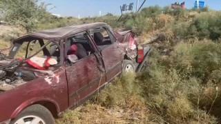 Karapınarda otomobil yoldan çıktı: 7 yaralı