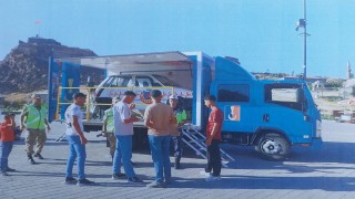 Karsta jandarmadan simülasyonlu emniyet kemeri uygulaması