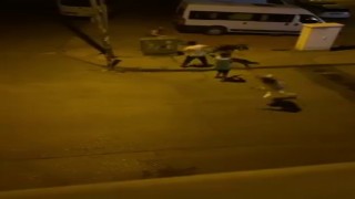 Kavga ettiği kişiye kaldırım taşıyla saldırdı