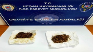 Keşanda polisin durdurduğu şüpheliden uyuşturucu ele geçirildi
