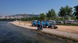 Kocaeli sahillerinden 7 ton atık toplandı