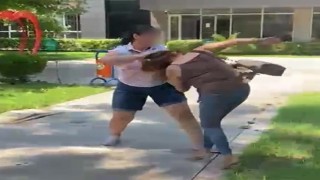 Kocasıyla birlikte parkta bastığı kadını saçından sürükledi