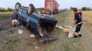 Kontrolden çıkan otomobil takla attı: 1 yaralı