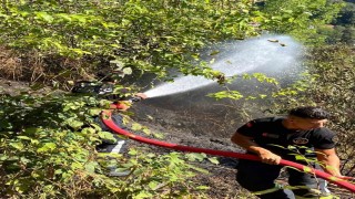 Kozluda anız yangını büyümeden söndürüldü