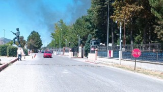 Kütahya Hava Er Eğitim Tugay Komutanlığında çıkan yangın söndürüldü