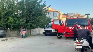 Kütahyada yangın ihbarına giden ekipler mangalla karşılaştı