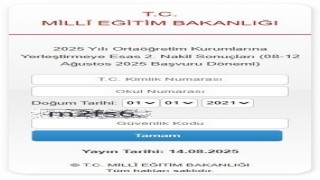 LGS kapsamında yerleştirmeye esas 2nci nakil sonuçları açıklandı