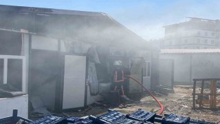 Malatyada şantiyede korkutan yangın