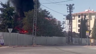 Malatyada şantiyede korkutan yangın