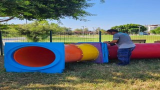 Manavgat Belediyesi köpek eğitim parkına yeni parkurlar ekliyor