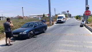 Manavgatta tali yola giren otomobil motosikletle çarpıştı: 1 yaralı