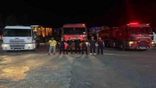 Mardin Büyükşehir Belediyesinden Licedeki örtü yangını söndürme çalışmalarına destek