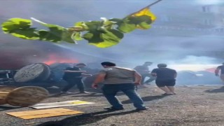 Mardinde elektrik malzemeleri dükkanında yangın