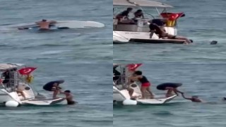 Mersinde 6 kişinin içinde olduğu tekne alabora oldu