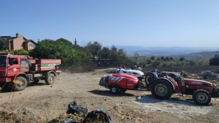 Mudanyada çöplük yangını büyümeden söndürüldü