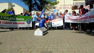 Muğlada memurlar iş bırakıp tabutlu eylem yaptı