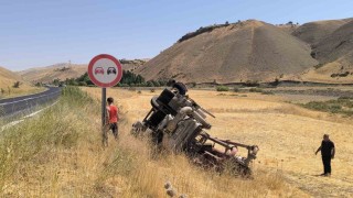 Muşta beton pompası yüklü tırı şarampole yuvarlandı