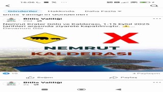 Nemrut Kalderası ziyarete kapatıldı