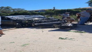 Önce aydınlatma direğine, sonra ağaca çarptı: 2 yaralı