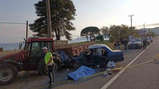 Orduda otomobil park halindeki traktöre çarptı: 1 ölü