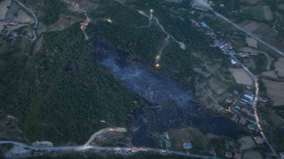 Orman yangınındaki acı tablo havadan görüntülendi
