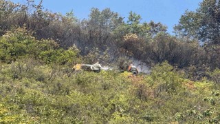 Ormanlık alanda çıkan yangın 2 saatte söndürüldü