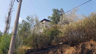 Otluk alanda çıkan yangın evlere sıçramadan söndürüldü