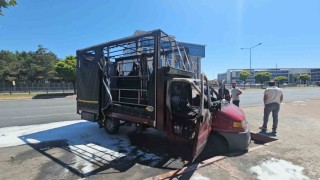 Park halindeki kamyonet yandı