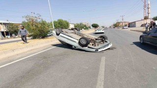 Patnosta takla atan araç sürücüsü ölümden döndü